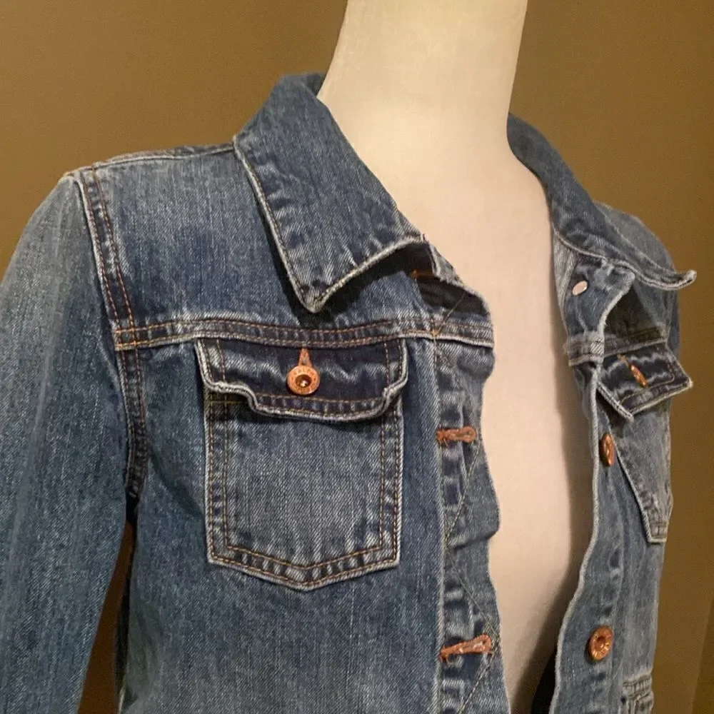 Ralph Lauren Blue Jean Cropped Jacket Girls Size XL